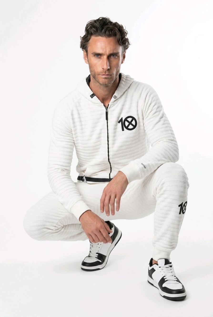 10.Deep Terry Cloth Full Zip Hoodie Men’s XL White Streetwear 10Deep
